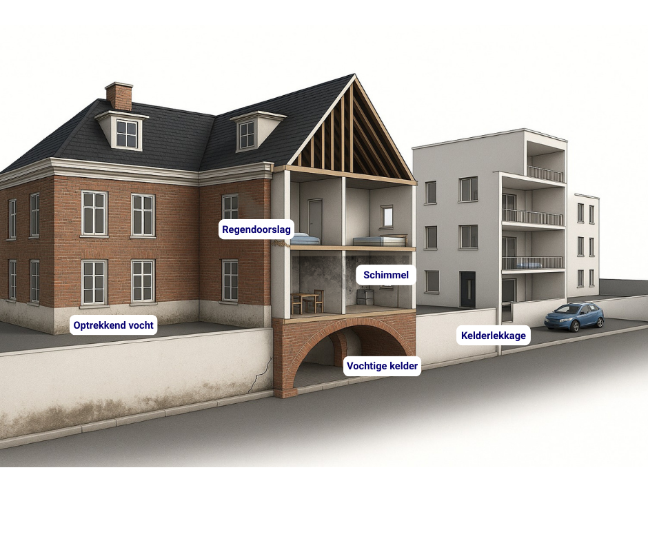 woning met verschillende soorten vochtproblemen van DryHome